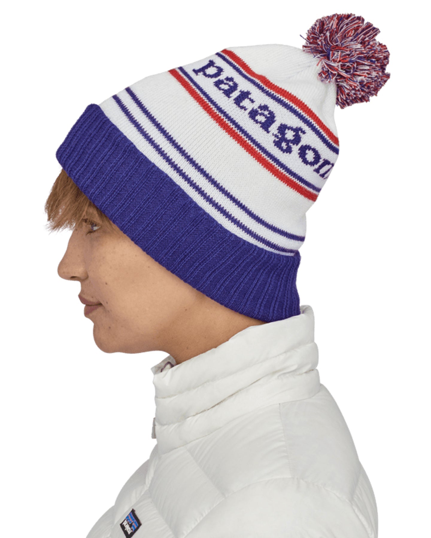 Patagonia Powder Town Beanie  - Park Stripe: Viking Blue Beanies - Trojan Wake Ski Snow