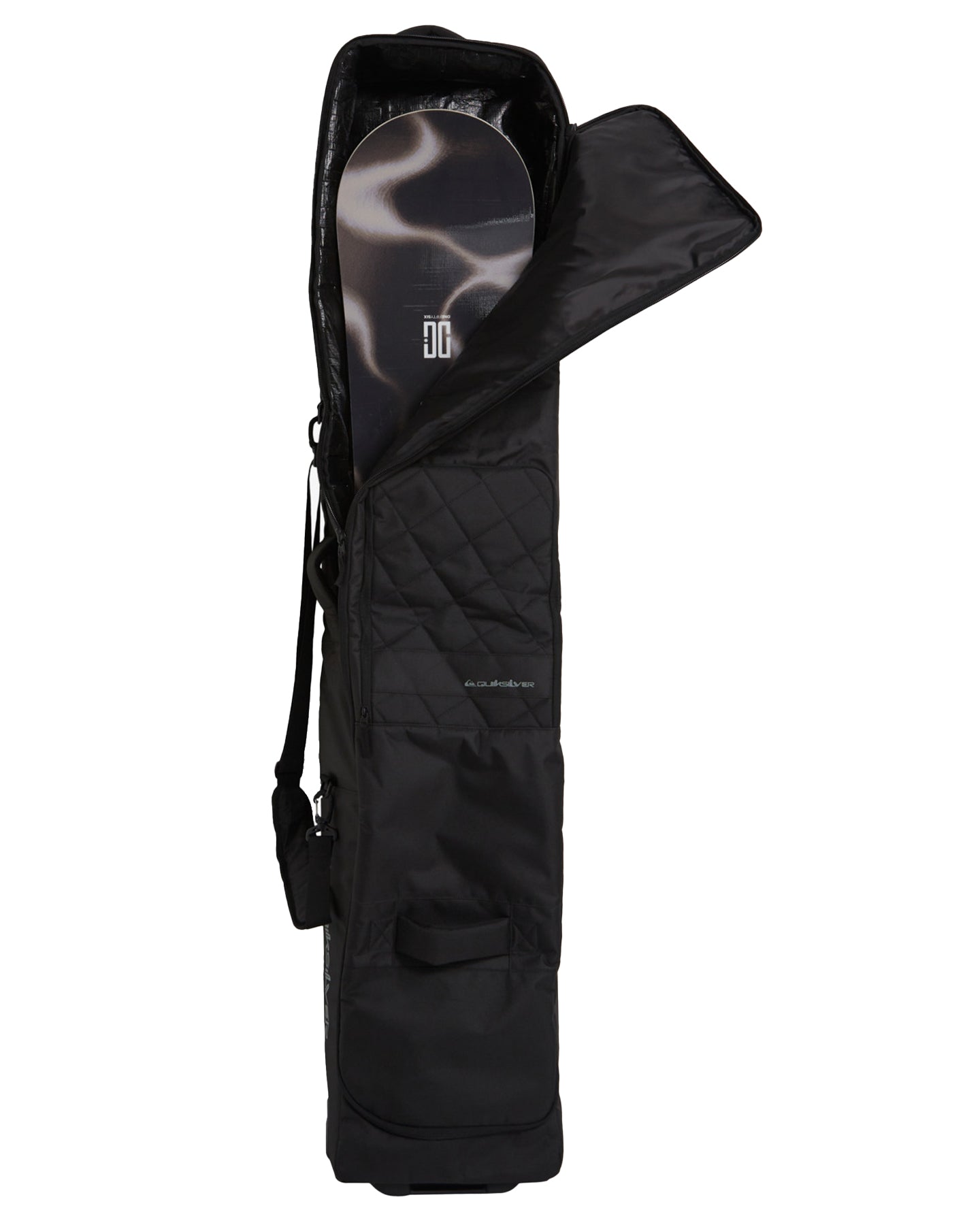 Quiksilver Men's Platted 130L Wheelie Snowboard Equipment Travel Bag - True Black Snowboard Bags - SnowSkiersWarehouse