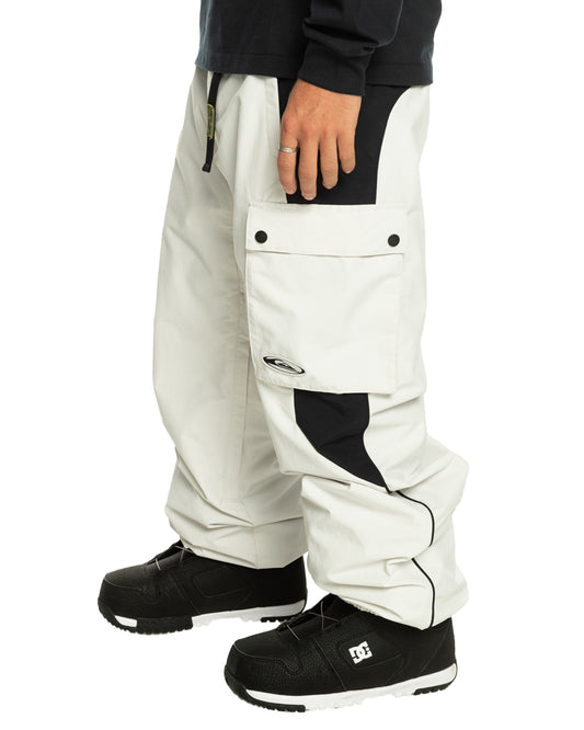 Quiksilver Men's Snow Down Technical Cargo Pants - Nimbus Cloud Men's Snow Pants - SnowSkiersWarehouse