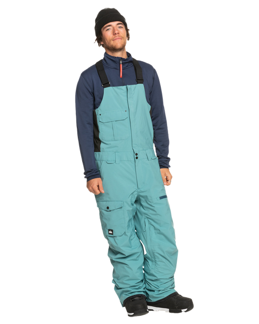 Quiksilver Men's Utility Technical Snow Bib Pants - Brittany Blue Men's Snow Bibs - SnowSkiersWarehouse