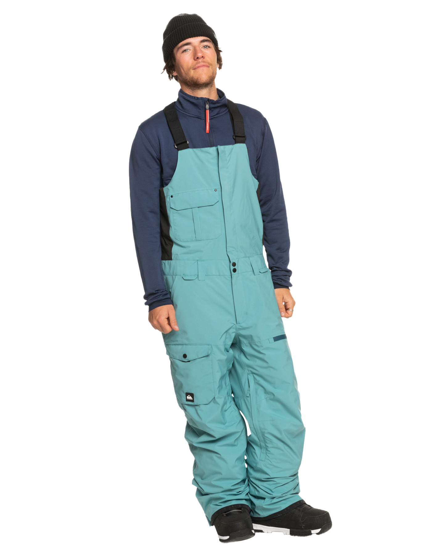 Quiksilver Men's Utility Technical Snow Bib Pants - Brittany Blue Men's Snow Bibs - SnowSkiersWarehouse