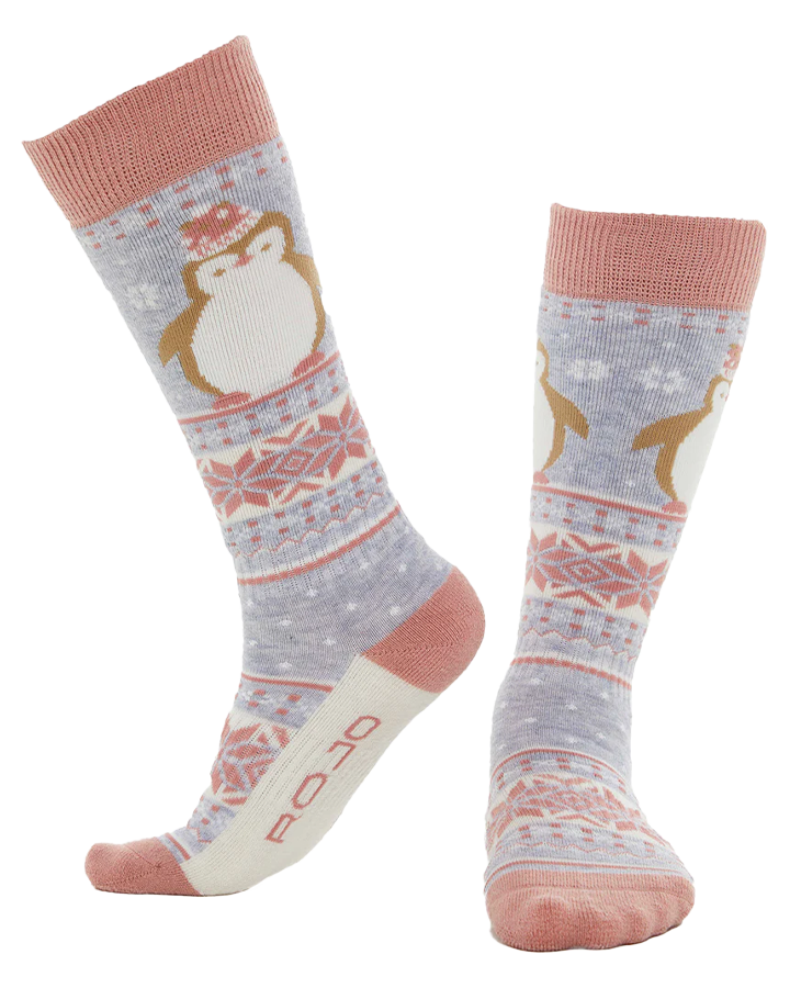 Rojo Perry Penguin Kids' Sock - Grey Socks - SnowSkiersWarehouse