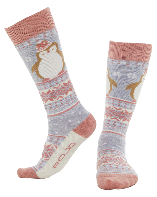 Rojo Perry Penguin Kids' Sock - Grey Socks - SnowSkiersWarehouse