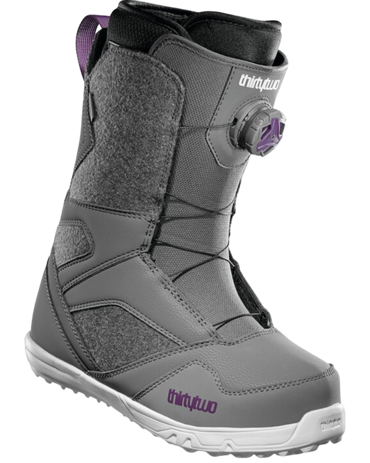 Thirtytwo STW BOA Womens Snowboard Boots - Grey/Purple - 2022 Women's Snowboard Boots - SnowSkiersWarehouse