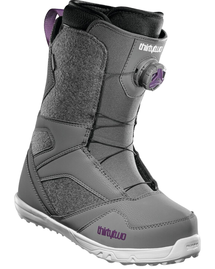 Thirtytwo STW BOA Womens Snowboard Boots - Grey/Purple - 2022 Women's Snowboard Boots - SnowSkiersWarehouse