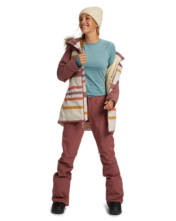 Burton Womens Vida Pant - Rose Brown - 2021 (L) Snow Pants - Trojan Wake Ski Snow