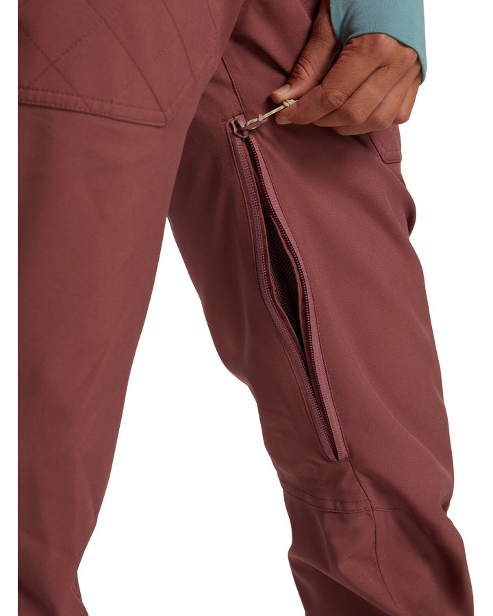 Burton Womens Vida Pant - Rose Brown - 2021 (L) Snow Pants - Trojan Wake Ski Snow