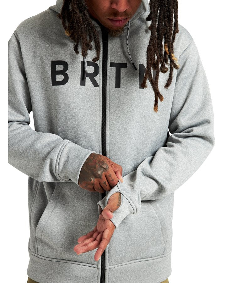 Burton Oak Seasonal Full-Zip Fleece - Gray Heather Hoodies & Sweatshirts - Trojan Wake Ski Snow