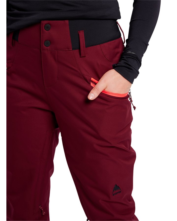 Burton Marcy Womens High Rise Womens Pant - Mulled Berry - 2022 Snow Pants - Trojan Wake Ski Snow