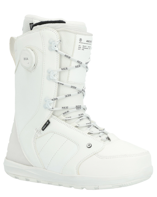 Ride Anchor Snowboard Boots - White - 2024 Men's Snowboard Boots - SnowSkiersWarehouse