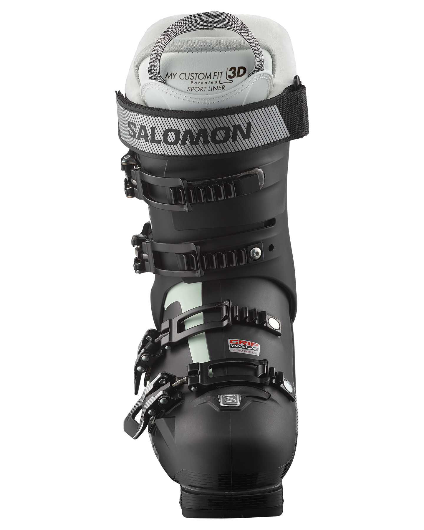 Salomon Pro Mv 80 Cs Women's Snow Boots - Black/White Moss/Silver Metallic Snow Ski Boots - Trojan Wake Ski Snow