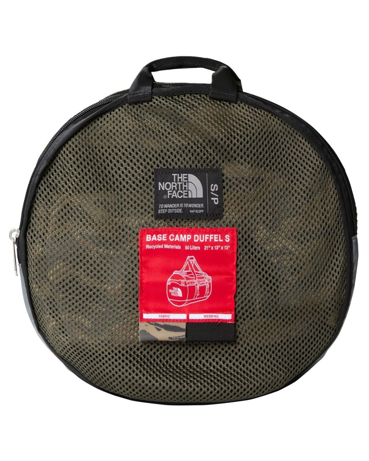 The North Face Base Camp Duffel - New Taupe Green Painted Camo Print / TNF Black - 2023 Luggage Bags - SnowSkiersWarehouse