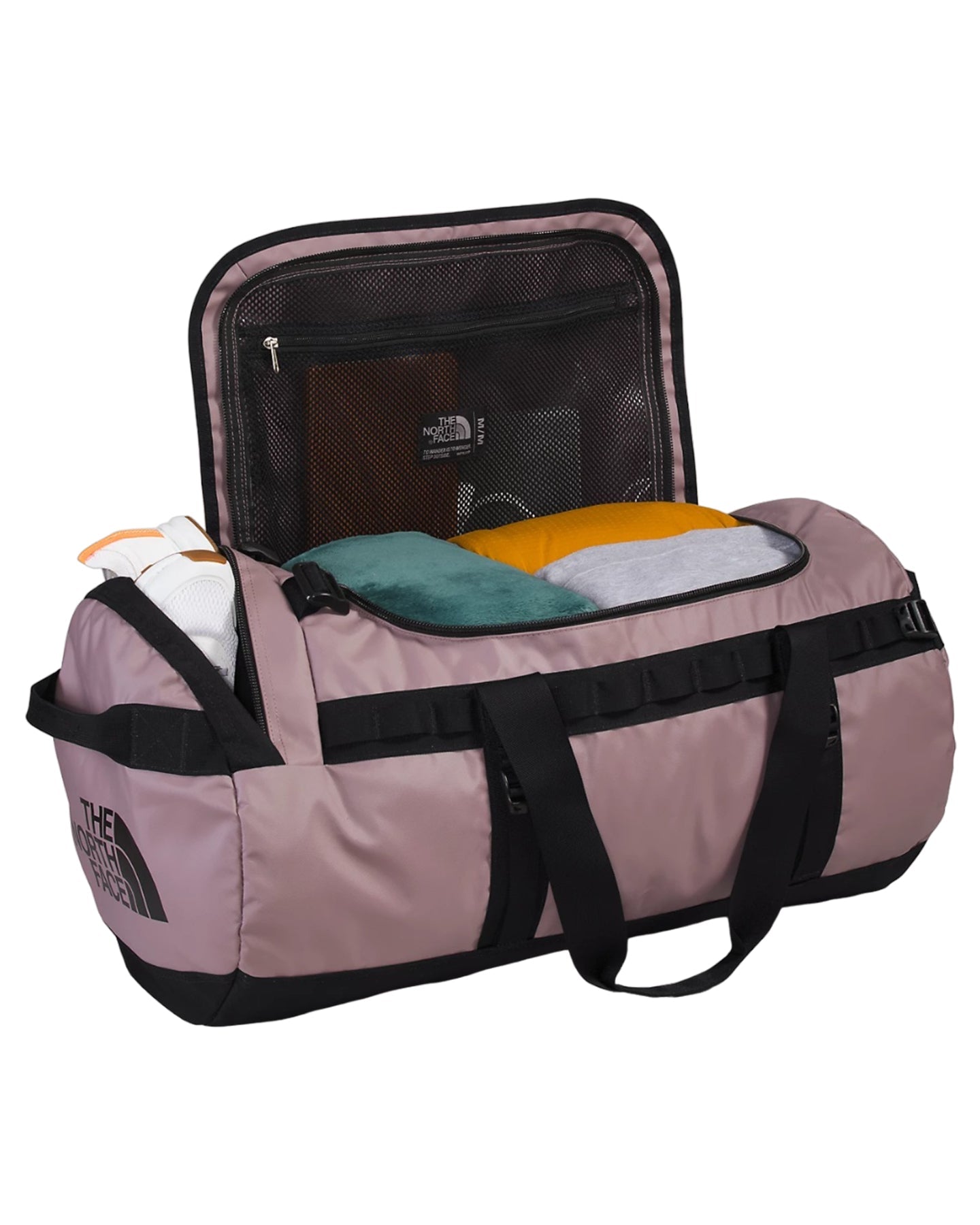 The North Face Base Camp Duffel M - Fawn Grey/Tnf Black Luggage Bags - SnowSkiersWarehouse