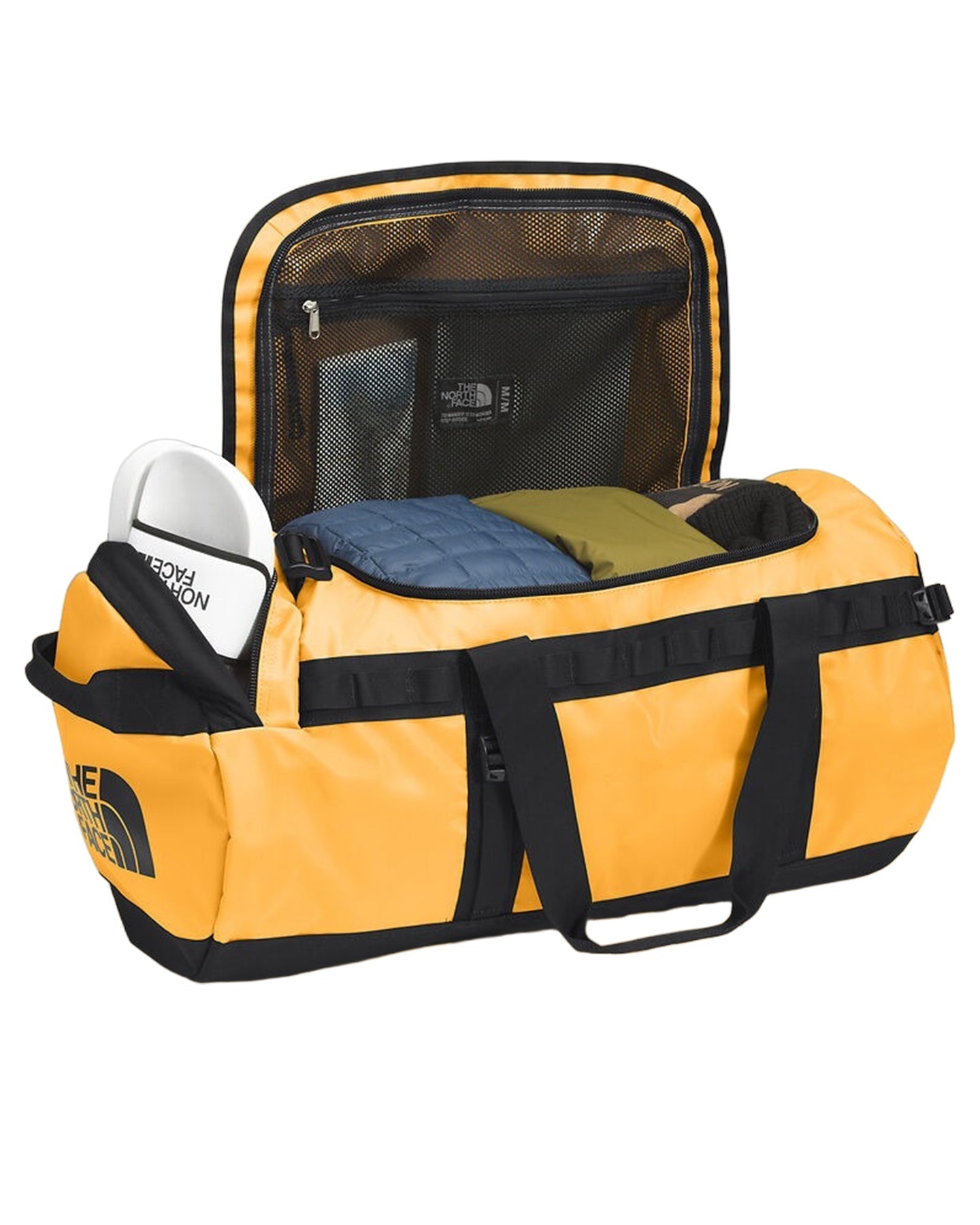 The North Face Base Camp Duffel M - Summit Gold/Tnf Black Luggage Bags - SnowSkiersWarehouse