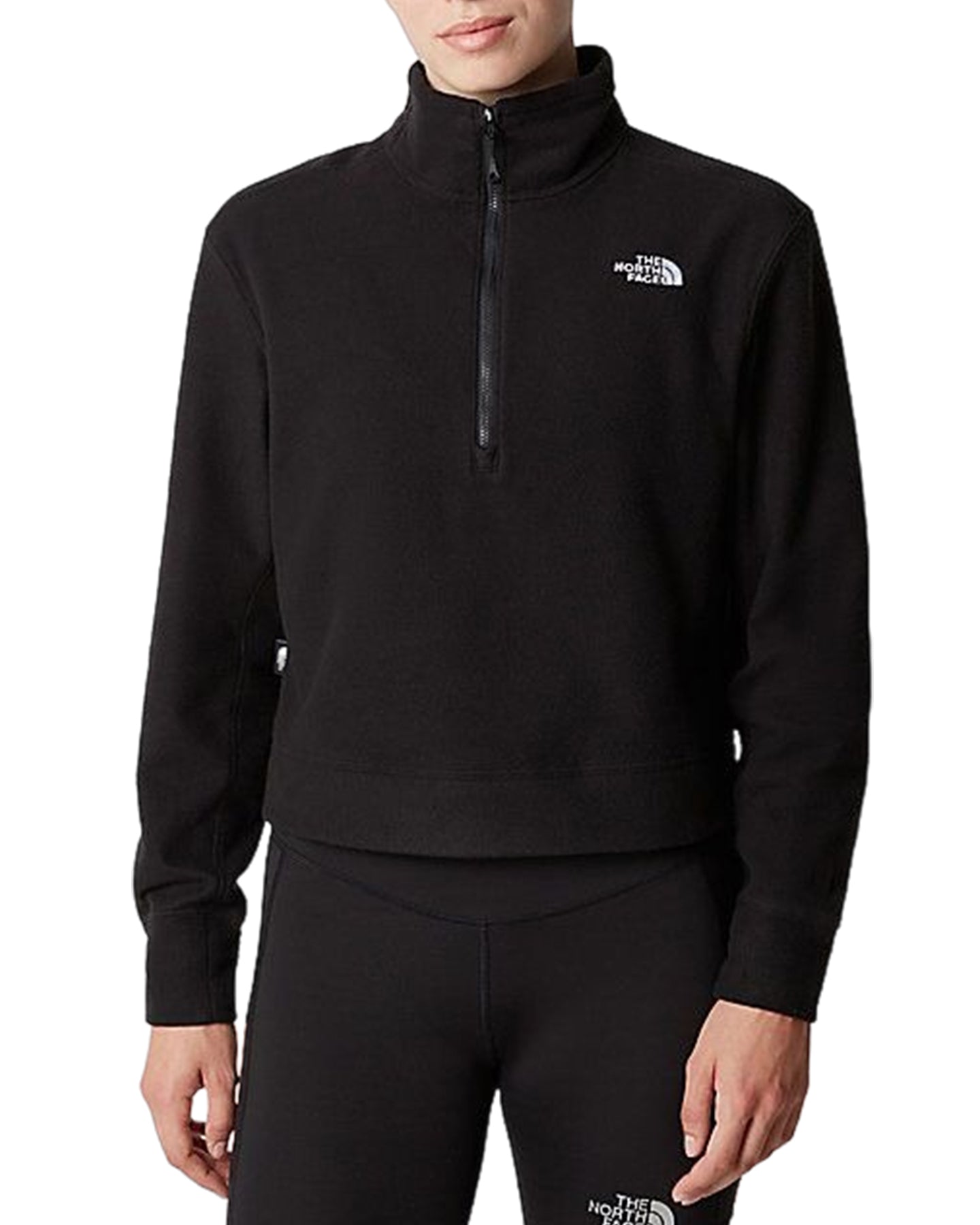 The North Face Women's 100 Glacier Half-Zip Fleece - Tnf Black Hoodies & Sweatshirts - Trojan Wake Ski Snow