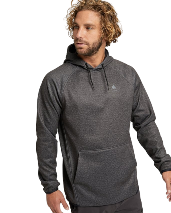 Burton Men's Crown Weatherproof Pullover Fleece - True Black Heather Hoodies & Sweatshirts - Trojan Wake Ski Snow