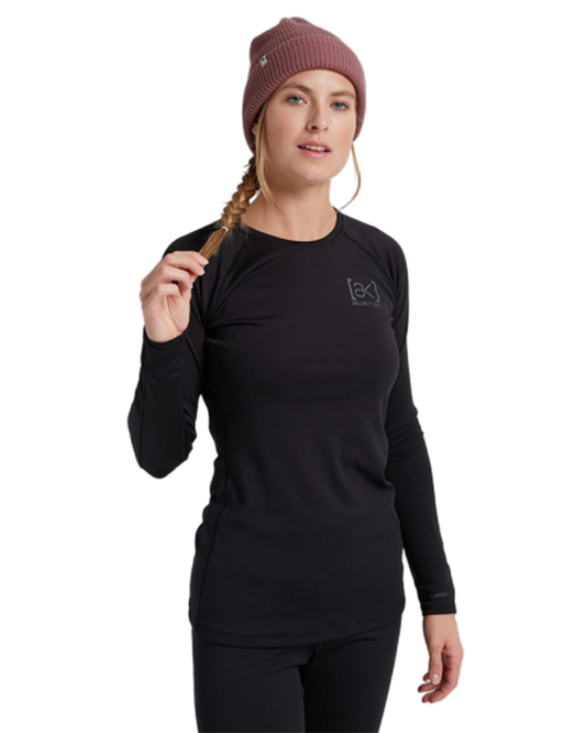 Burton Womens [ak]® Helium Crew - True Black - 2023 Thermals - Trojan Wake Ski Snow