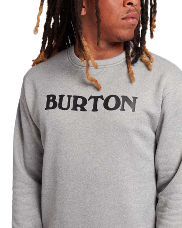 Burton Men's Oak Pullover Crew - Gray Heather Hoodies & Sweatshirts - Trojan Wake Ski Snow