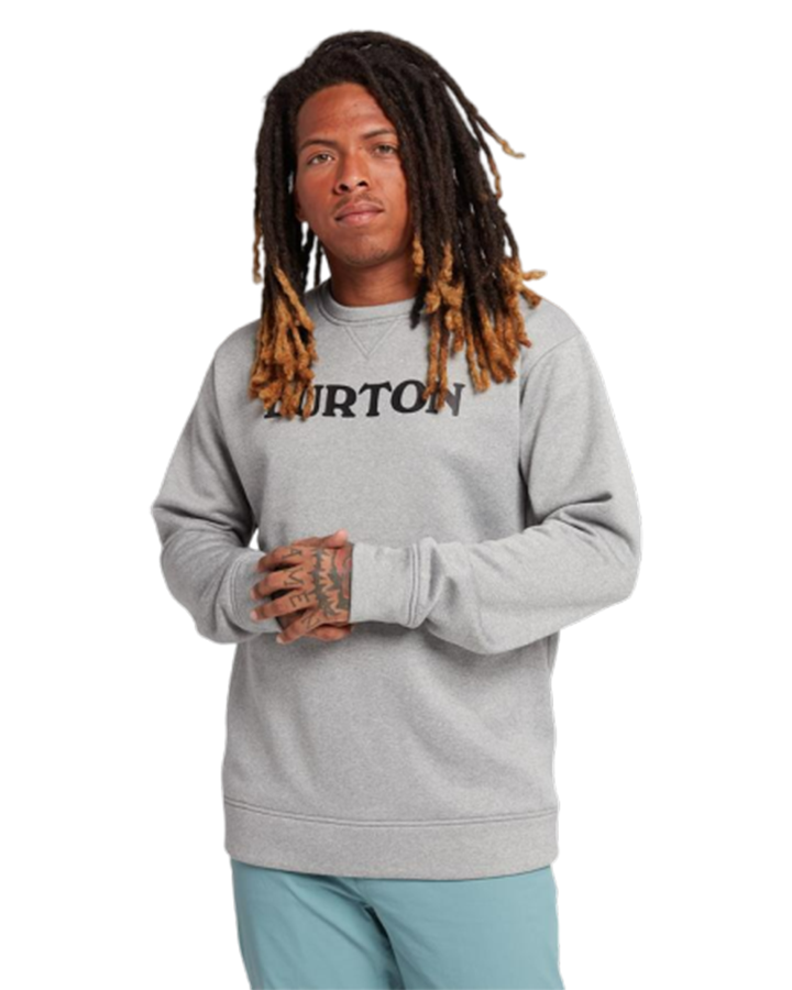 Burton Men's Oak Pullover Crew - Gray Heather Hoodies & Sweatshirts - Trojan Wake Ski Snow