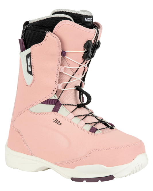 Nitro Scala TLS Womens Snowboard Boots - Rose/White - 2023 Snowboard Boots - Trojan Wake Ski Snow