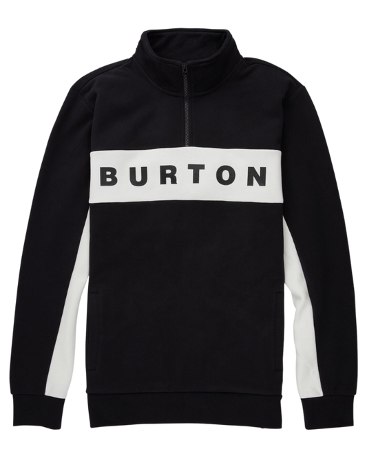 Burton Mens Lowball Quarter-Zip Fleece - True Black Hoodies & Sweatshirts - Trojan Wake Ski Snow