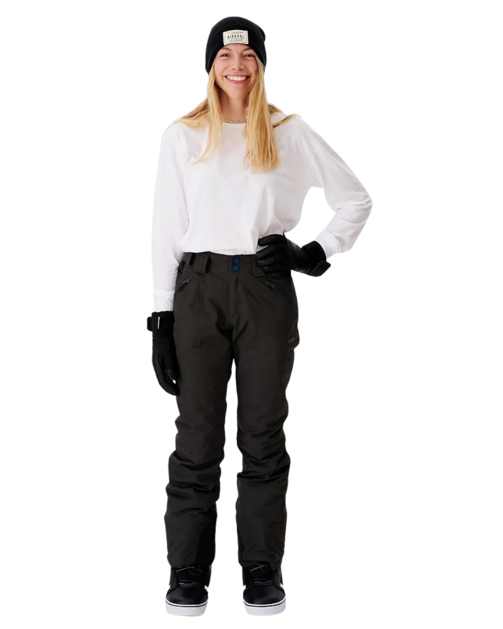 Rip Curl Rider High Waist Pant Women's 10K/10K - Washed Black - 2023 Snow Pants - Trojan Wake Ski Snow