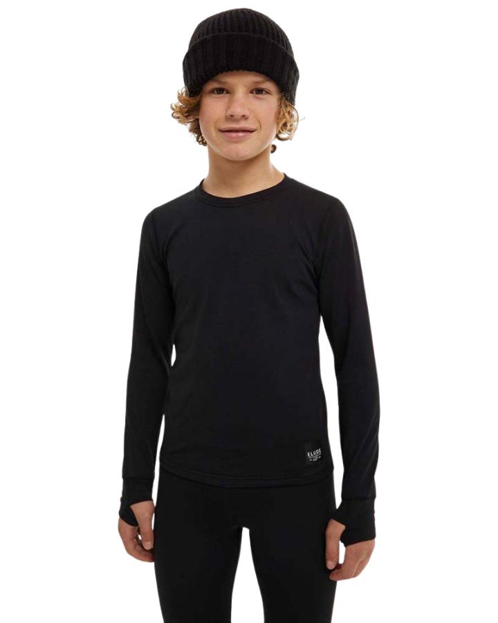 Elude Boys Crew Neck Top - True Black - 2023 Thermals - Trojan Wake Ski Snow