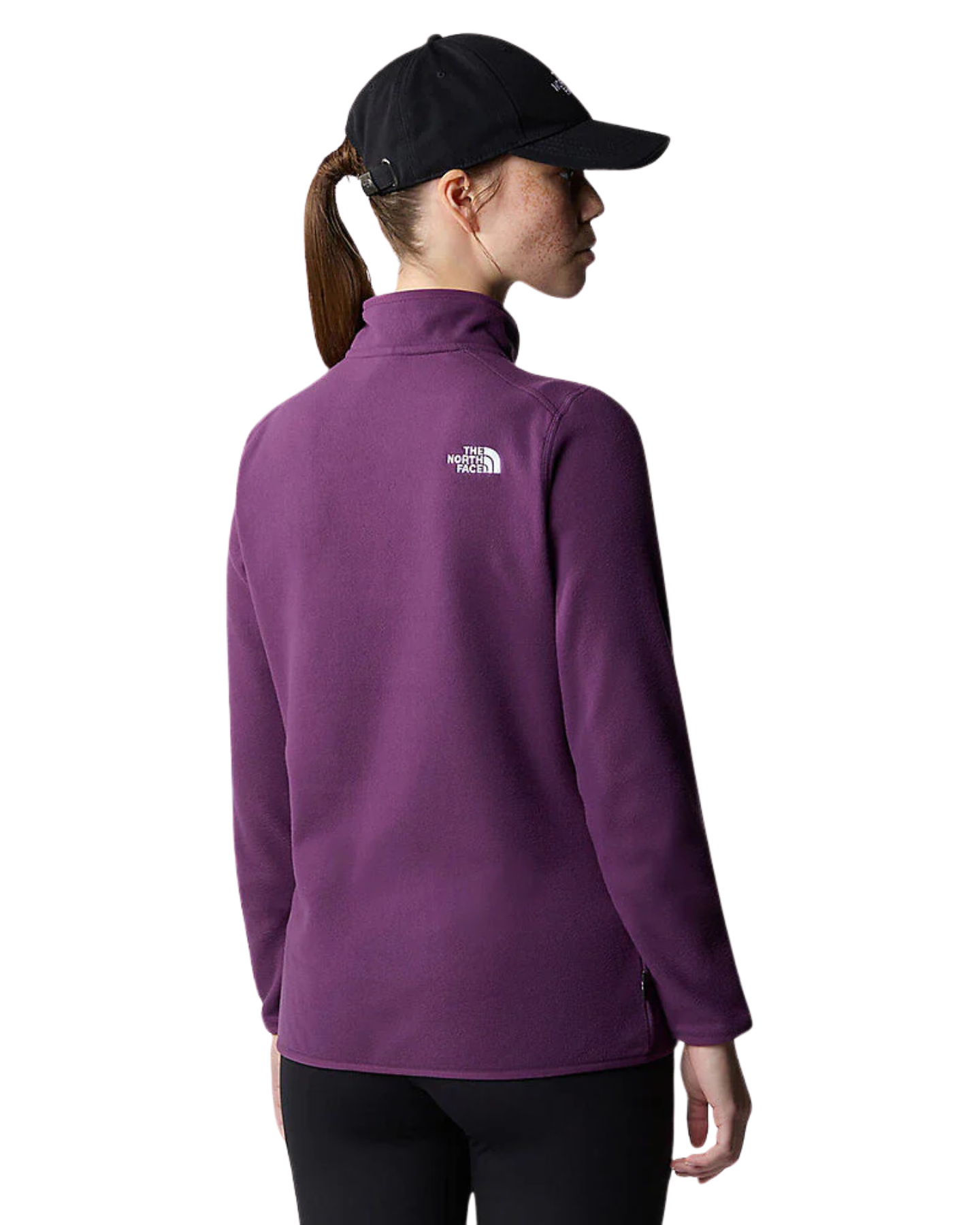 The North Face Women's 100 Glacier Quaterzip Fleece - Blackcurrant Hoodies & Sweatshirts - Trojan Wake Ski Snow