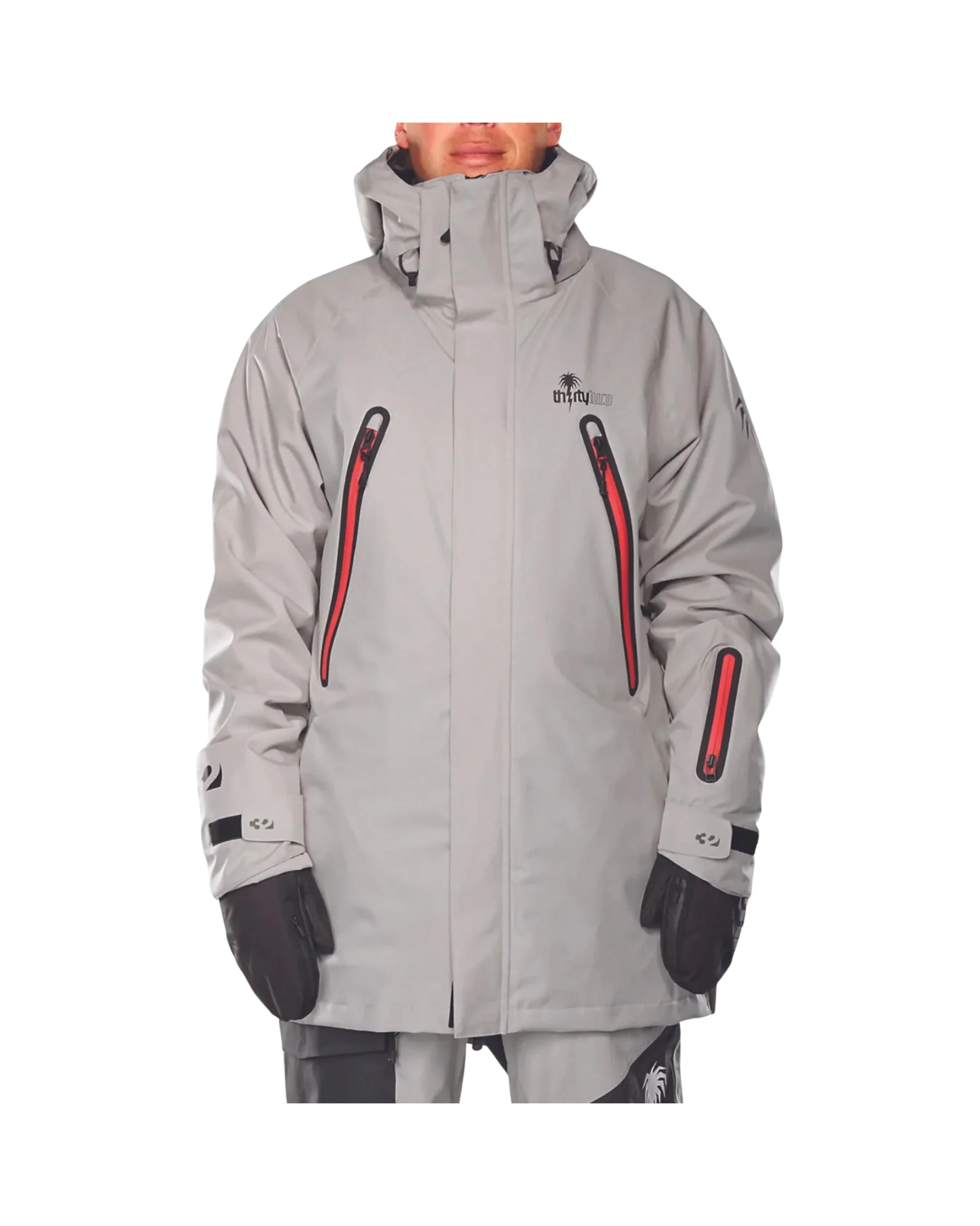Thirtytwo Spring Break Pintail Powder Parka - Gravel Unisex Jackets - Trojan Wake Ski Snow