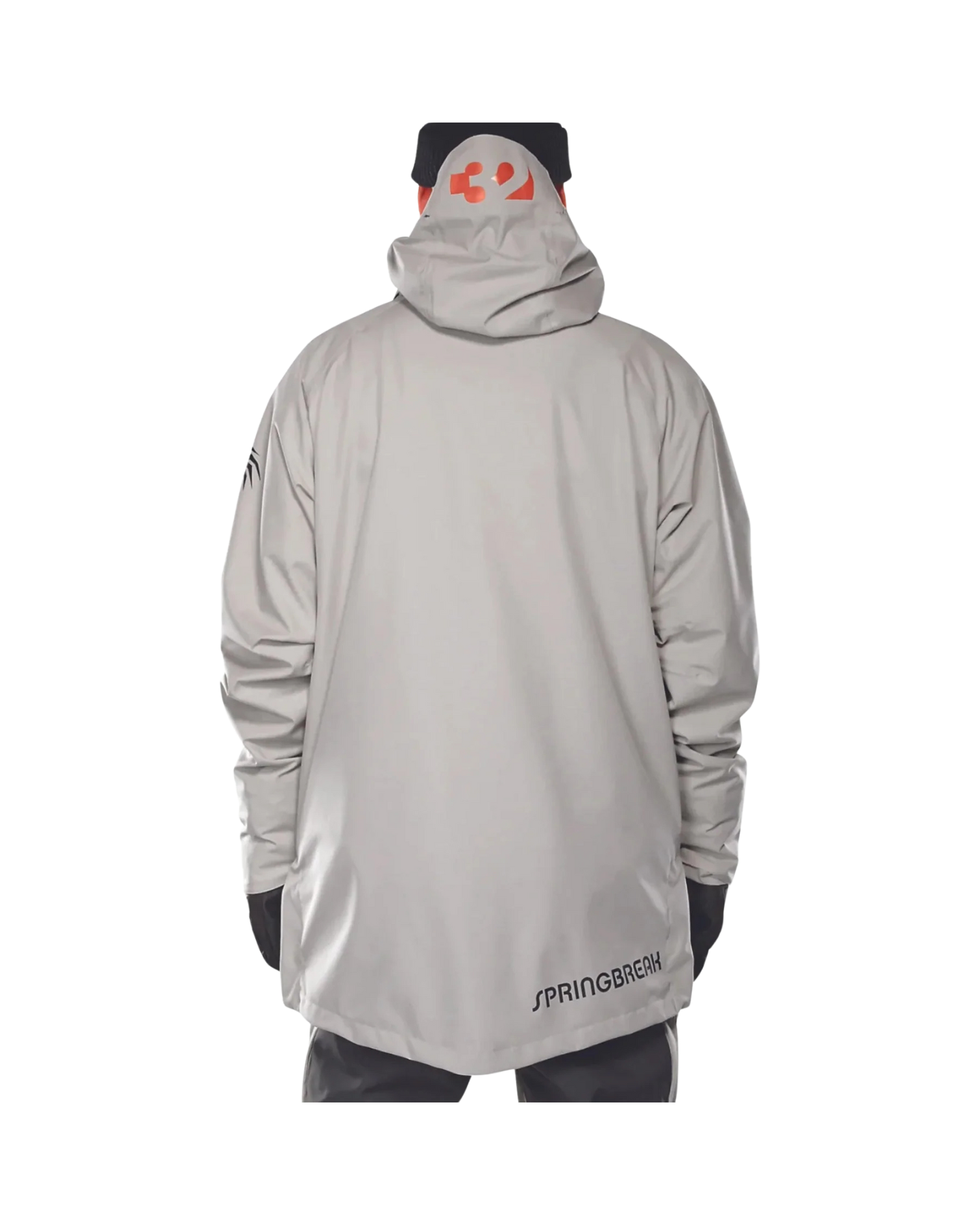 Thirtytwo Spring Break Pintail Powder Parka - Gravel Unisex Jackets - Trojan Wake Ski Snow