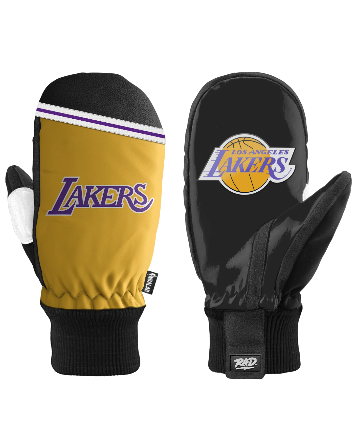 RAD NBA Team Mittens - LA Lakers Yellow Unisex Snow Mittens - Trojan Wake Ski Snow