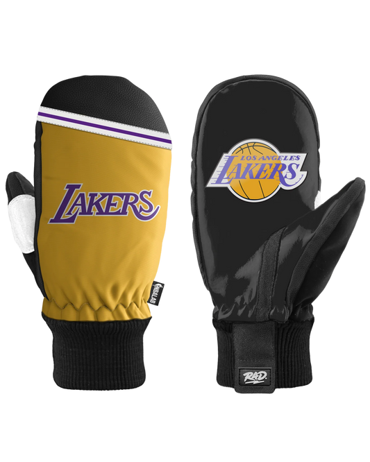 RAD NBA Team Mittens - LA Lakers Yellow Unisex Snow Mittens - Trojan Wake Ski Snow