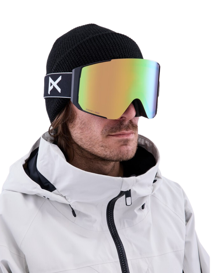 Anon Sync Snow Goggles + Bonus Lens - Black/Perceive Variable Green Lens Snow Goggles - Trojan Wake Ski Snow