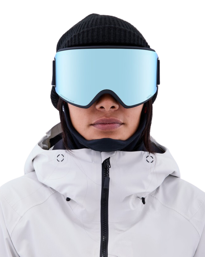 Anon Women's M3 Snow Goggles + Bonus Lens + Mfi® Face Mask - Black/Perceive Variable Blue Lens Snow Goggles - Trojan Wake Ski Snow