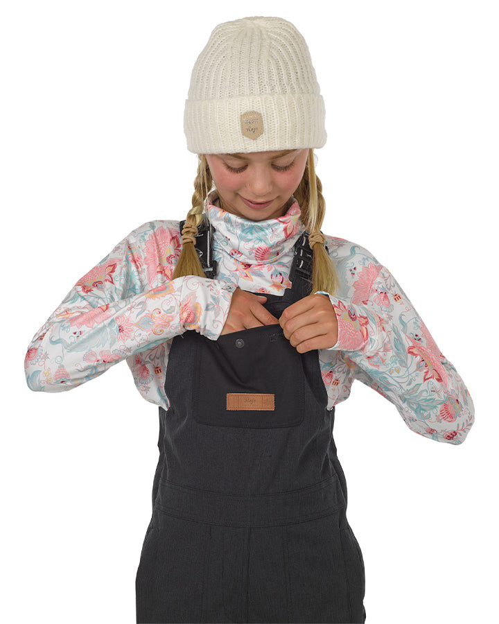 Rojo Limelight Girl's Snow Bib - True Black Pinstripe - 2023 Snow Bibs - Trojan Wake Ski Snow