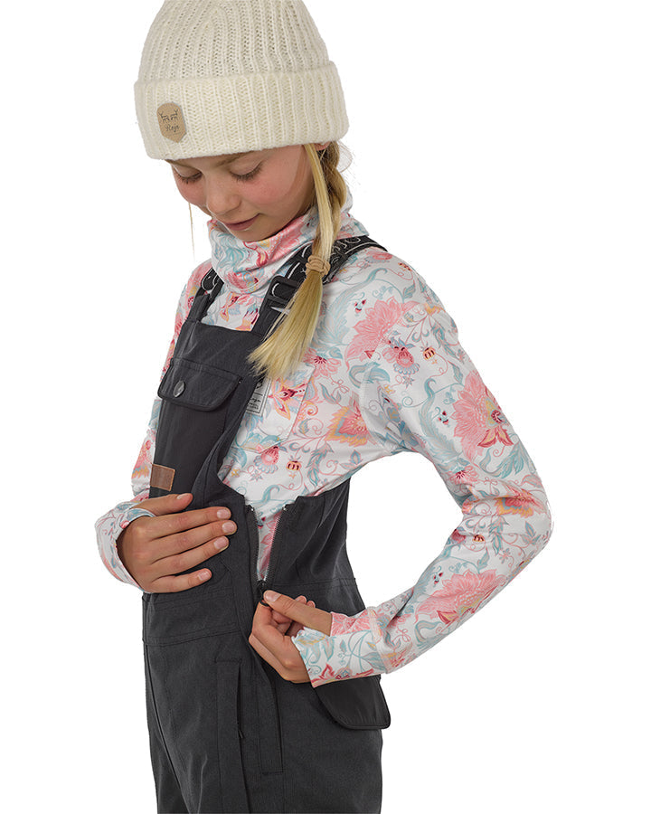 Rojo Limelight Girl's Snow Bib - True Black Pinstripe - 2023 Snow Bibs - Trojan Wake Ski Snow