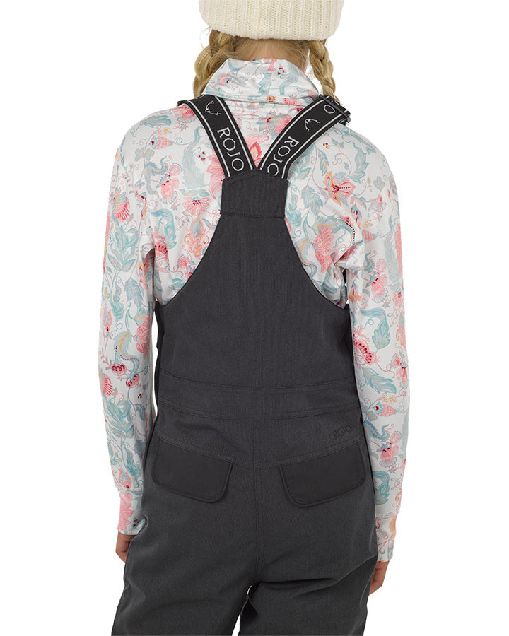 Rojo Limelight Girl's Snow Bib - True Black Pinstripe - 2023 Snow Bibs - Trojan Wake Ski Snow