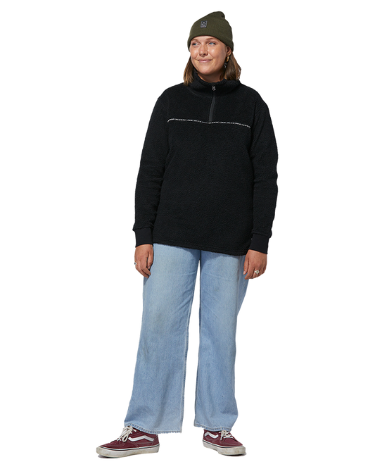 Rojo Jojo Women's Funnel Fleece - True Black - 2023 Hoodies & Sweatshirts - Trojan Wake Ski Snow