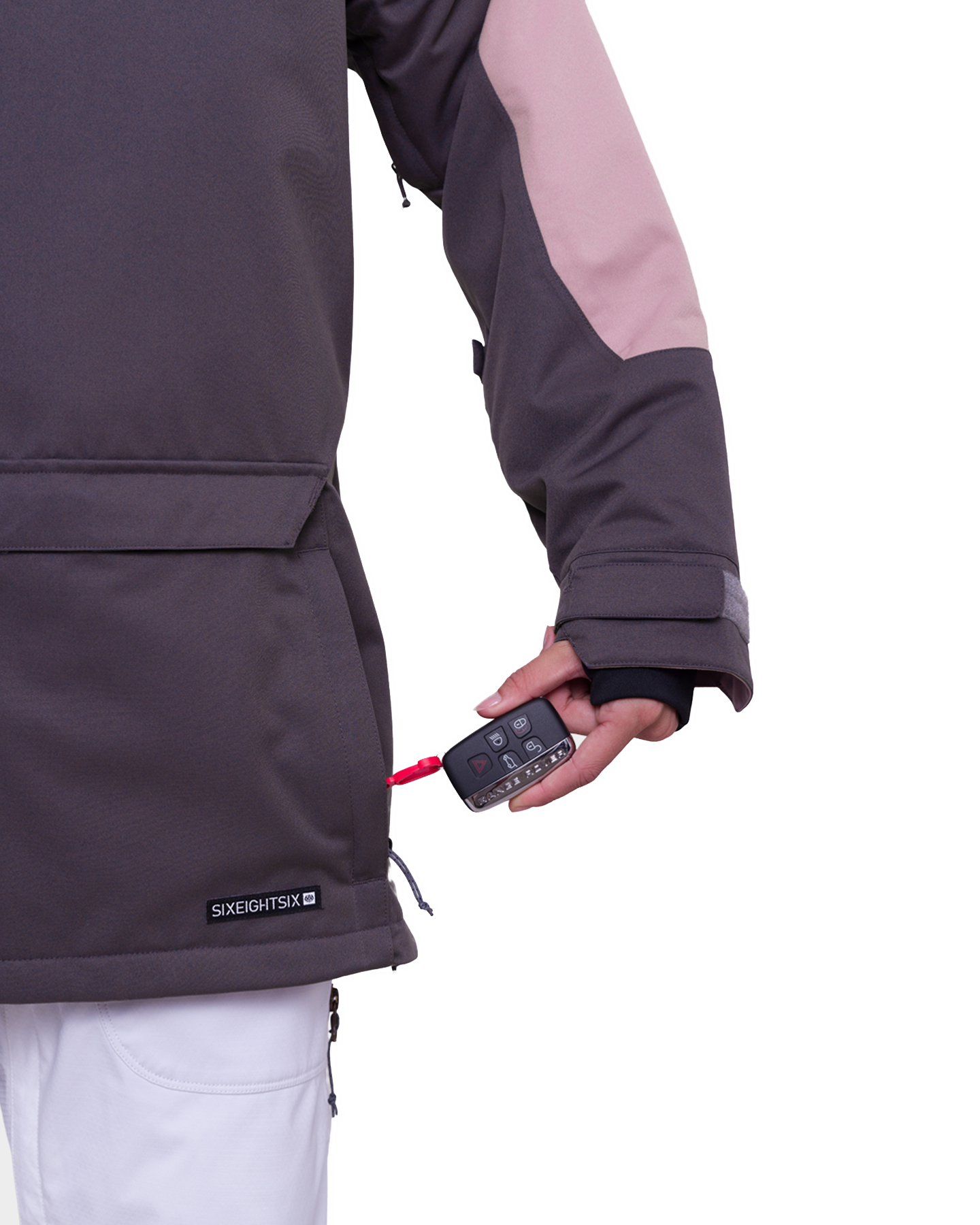 686 Women's Upton Anorak - Charcoal Colorblock (Size XS) Women's Snow Jackets - Trojan Wake Ski Snow