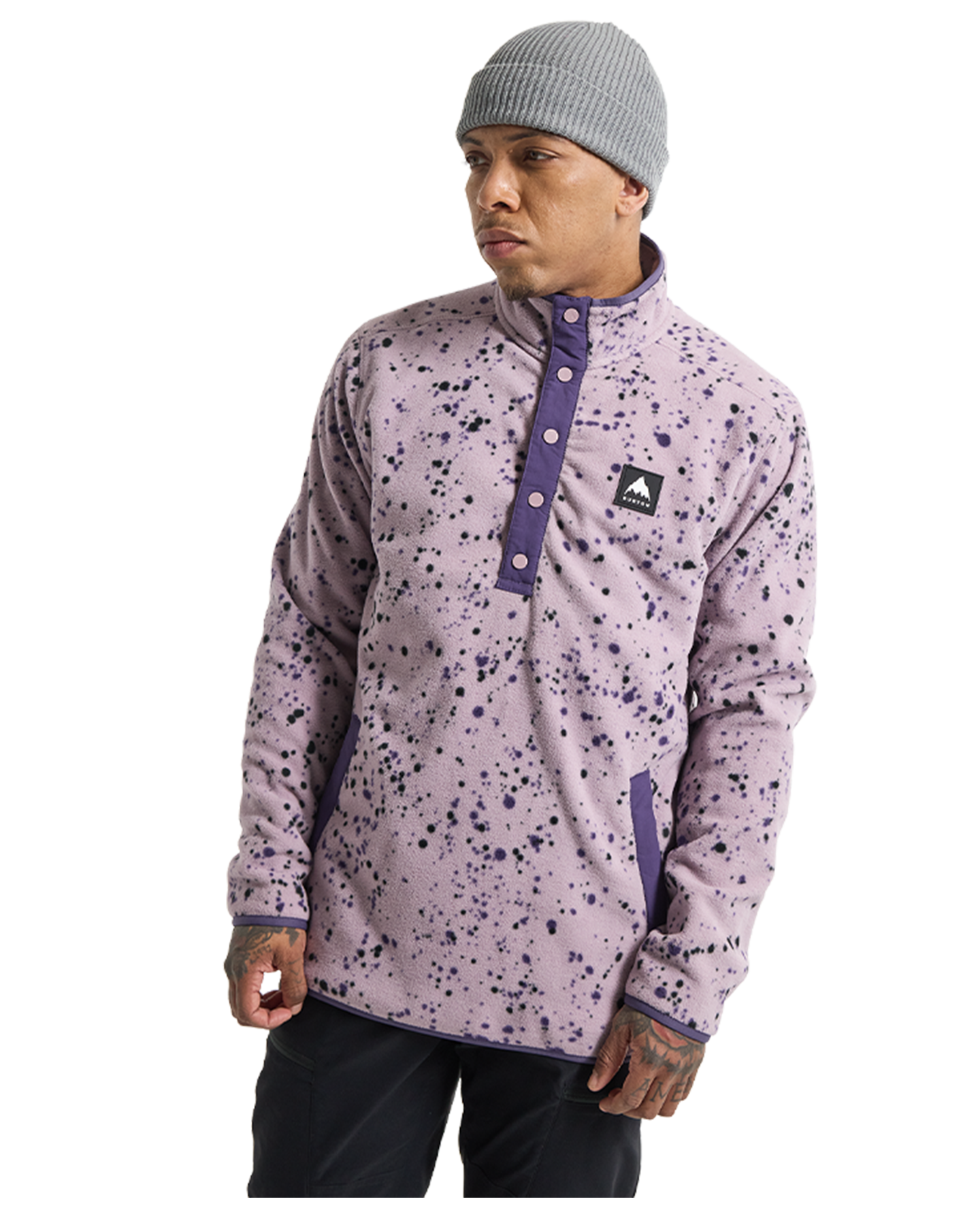 Burton Hearth Fleece Pullover Elderberry Spatter 2023 Hoodies