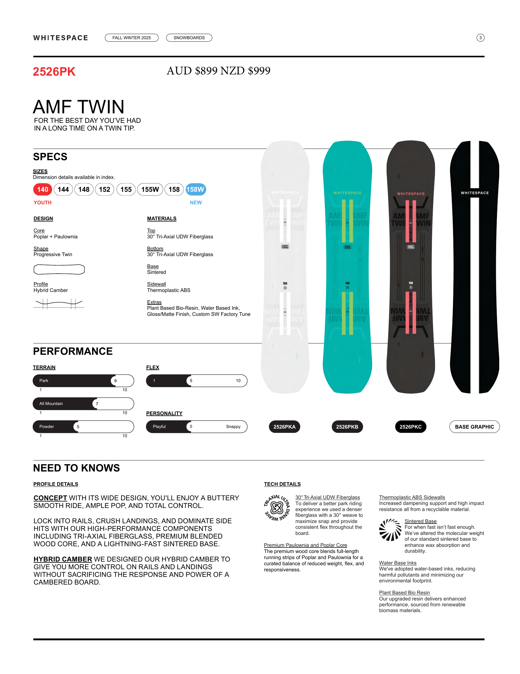 Whitespace Amf Twin Snowboard- 2026