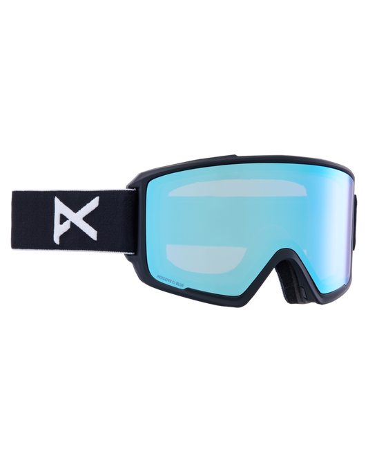 Anon M3 Snow Goggles + Bonus Lens + MFI - Black / Perceive Variable Blue Men's Snow Goggles - SnowSkiersWarehouse