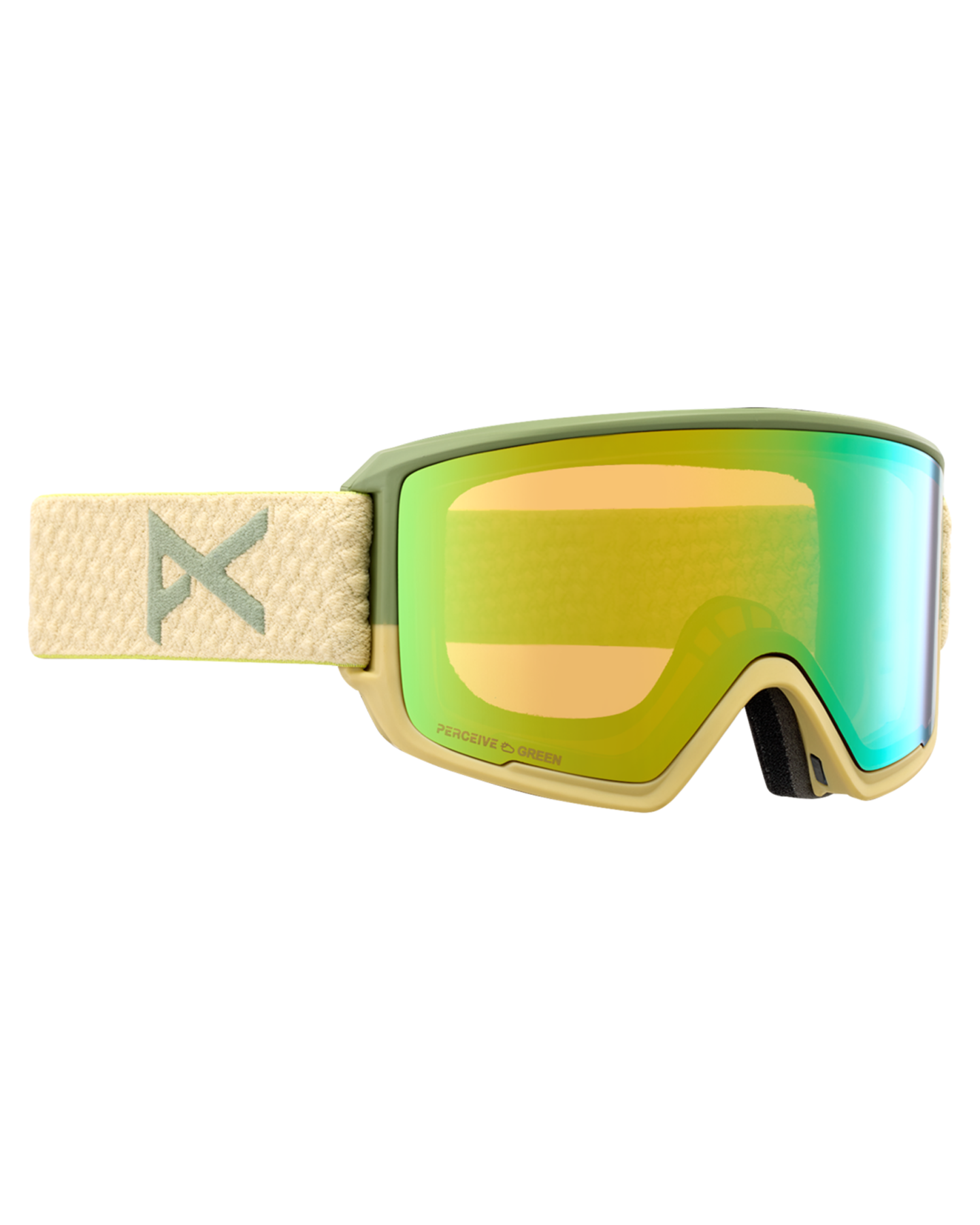Anon M3 Low Bridge Fit Snow Goggles + Bonus Lens + MFI - Mushroom / Perceive Variable Green Snow Goggles - Mens - SnowSkiersWarehouse