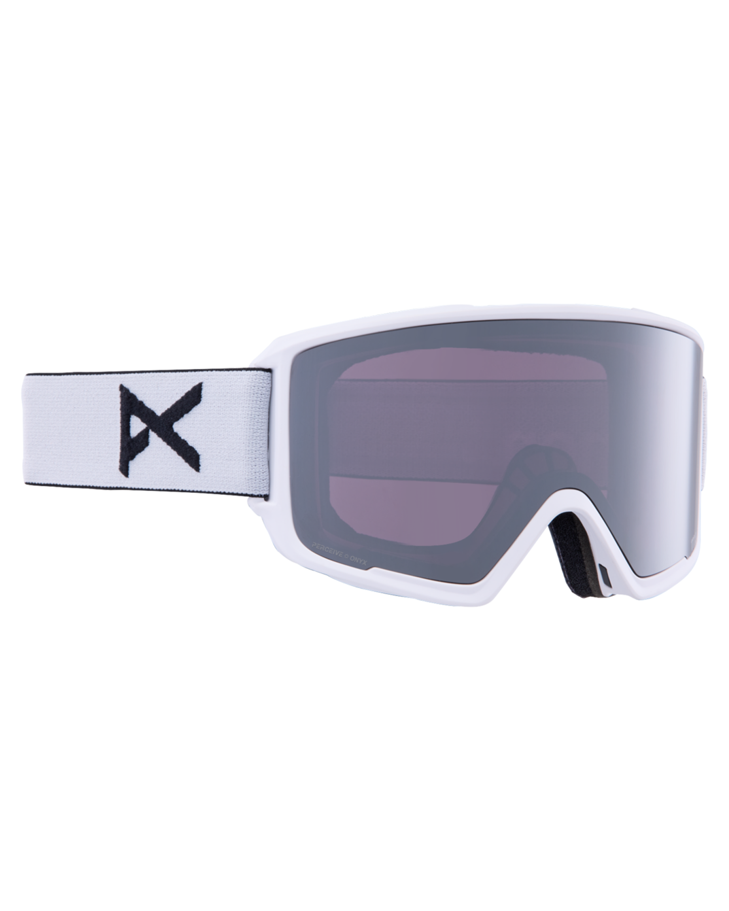 Anon M3 Low Bridge Fit Snow Goggles + Bonus Lens + MFI - White / Perceive Sunny Onyx Snow Goggles - Mens - SnowSkiersWarehouse