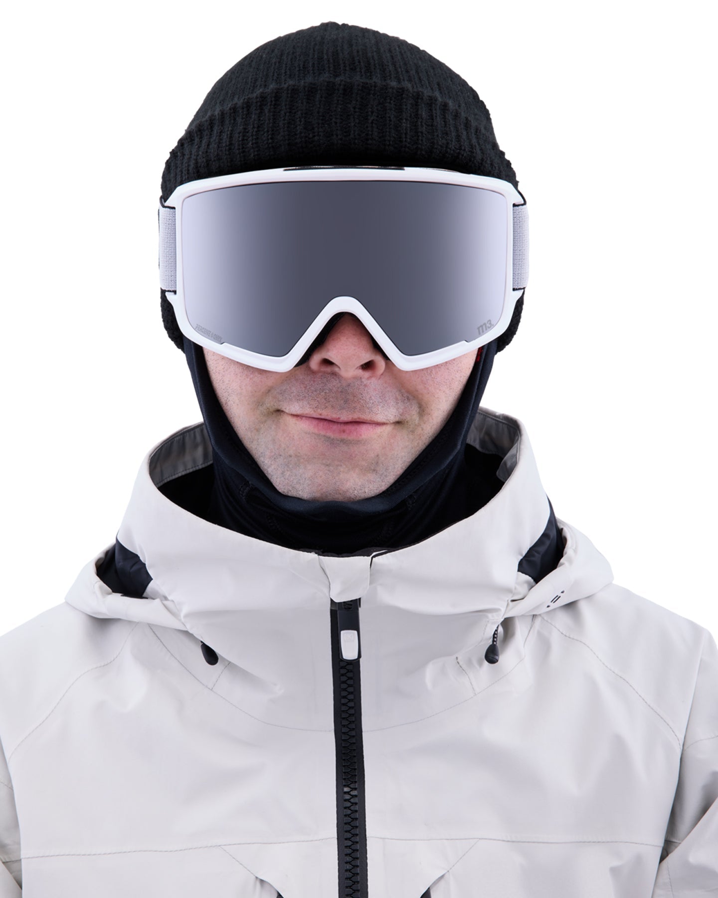 Anon M3 Low Bridge Fit Snow Goggles + Bonus Lens + MFI - White / Perceive Sunny Onyx Men's Snow Goggles - SnowSkiersWarehouse