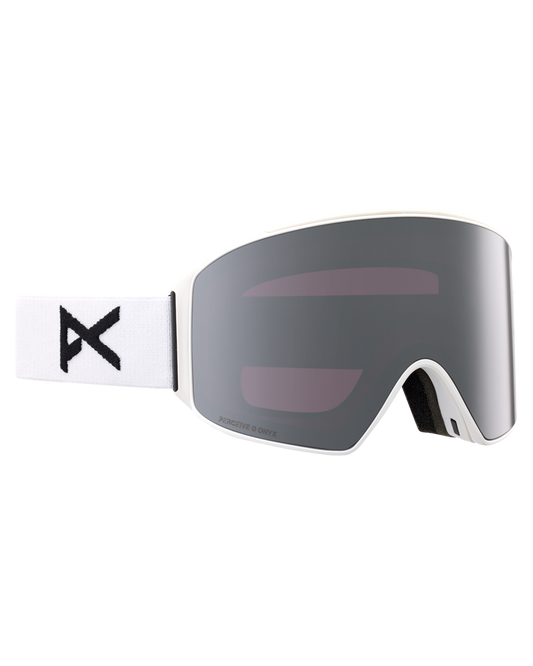 Anon M4 Cylindrical Low Bridge Fit Snow Goggles + Bonus Lens + MFI - White / Perceive Sunny Onyx Men's Snow Goggles - SnowSkiersWarehouse