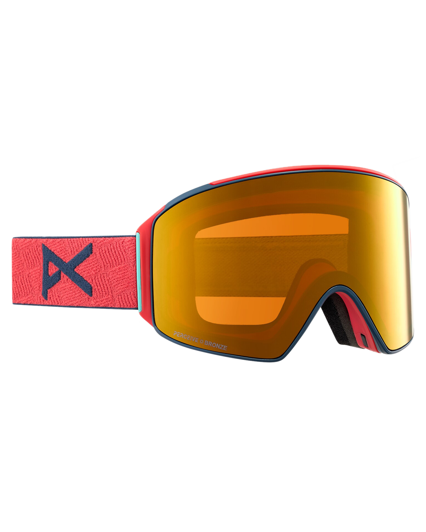 Anon M4 Cylindrical Low Bridge Snow Goggles + Bonus Lens + Mfi® Face Mask - Coral/Perceive Sunny Bronze Lens Snow Goggles - Trojan Wake Ski Snow