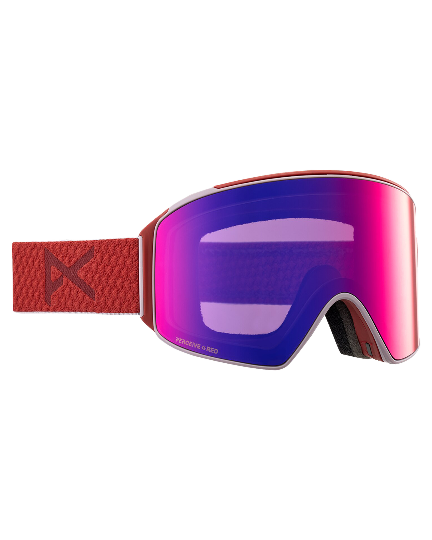 Anon M4 Cylindrical Low Bridge Snow Goggles + Bonus Lens + Mfi® Face Mask - Mars/Perceive Sunny Red Lens Snow Goggles - Trojan Wake Ski Snow