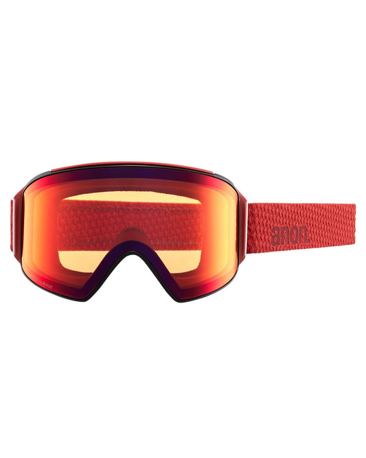 Anon M4 Cylindrical Low Bridge Snow Goggles + Bonus Lens + Mfi® Face Mask - Mars/Perceive Sunny Red Lens Snow Goggles - Trojan Wake Ski Snow