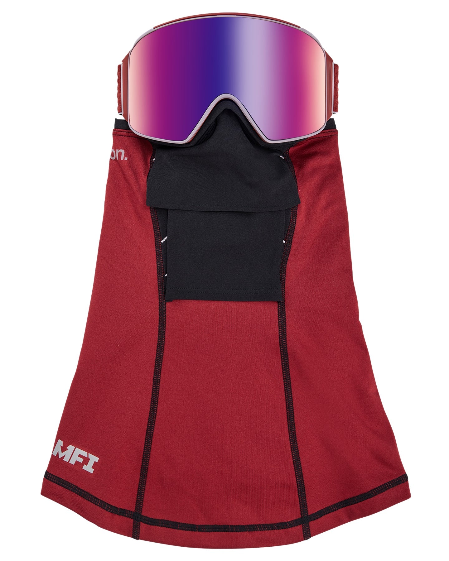 Anon M4 Cylindrical Low Bridge Snow Goggles + Bonus Lens + Mfi® Face Mask - Mars/Perceive Sunny Red Lens Snow Goggles - Trojan Wake Ski Snow